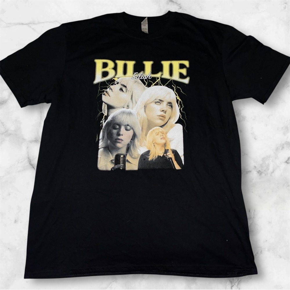 Gildan Billie Eilish Happier Than Ever Tour Concert T-Shirt‎ Graphic Tee XL